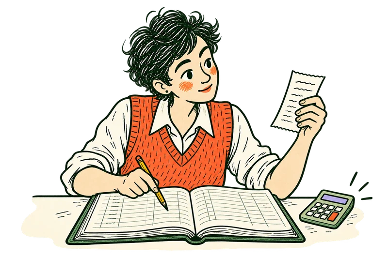 An analyst checks a calculation against the receipts and ledger behind an answer.